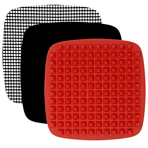 Air Fryer Accessories Bundle Compatible with Philips, NuWave Brio, Chefman, Power AirFryer, Secura, Black+Decker, Habor, Tidylife, Emerald, Elite +More | by Infraovens Set of 3 (Large to X-Large)