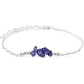 Luna Tide Tanzanite Chip Bead Bar Bracelet in Sterling Silver