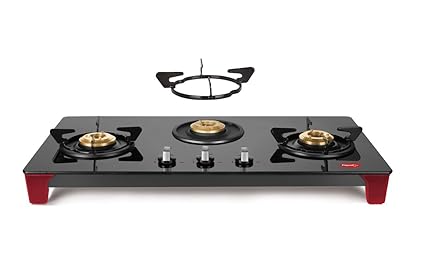 Pigeon by Stovekraft Infinity - 3 Burner Glass Top LPG Stove