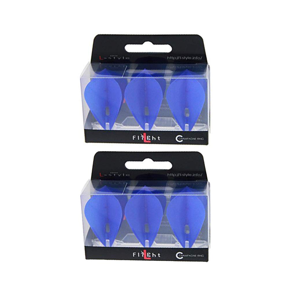 LSTYLE Dart Flights: L4 PRO Kite - Two Pack - for Soft Tip and Steel Tip Darts - Blue