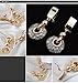 BAMOER 18K Rose Gold Plated Filigree Cubic Zirconia Round Halo Dangle Earrings for Women Girls CZ Jewelry