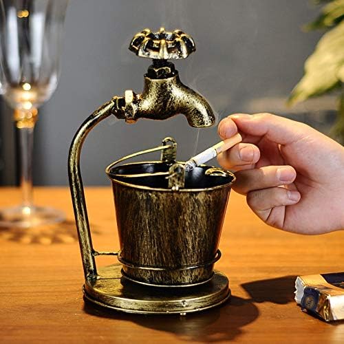 Ashtray Vintage Wrought Iron Handmade Ornament Creative Retro Ashtray Figurines Desktop Crafts Props Gift