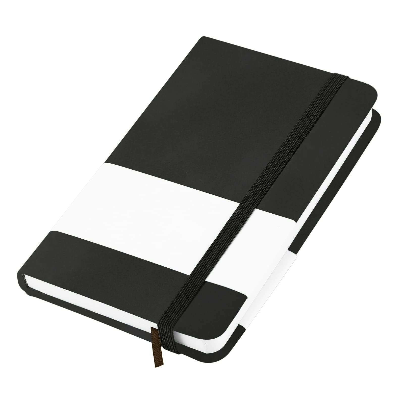 XGOPTS 2 Pack A7 Pocket Notebook Small Journal Notebook Hardcover Mini Notepads Mini Memo Book Pads with Smooth Faux Leather for School Office Supplies College Business Travel Home Black