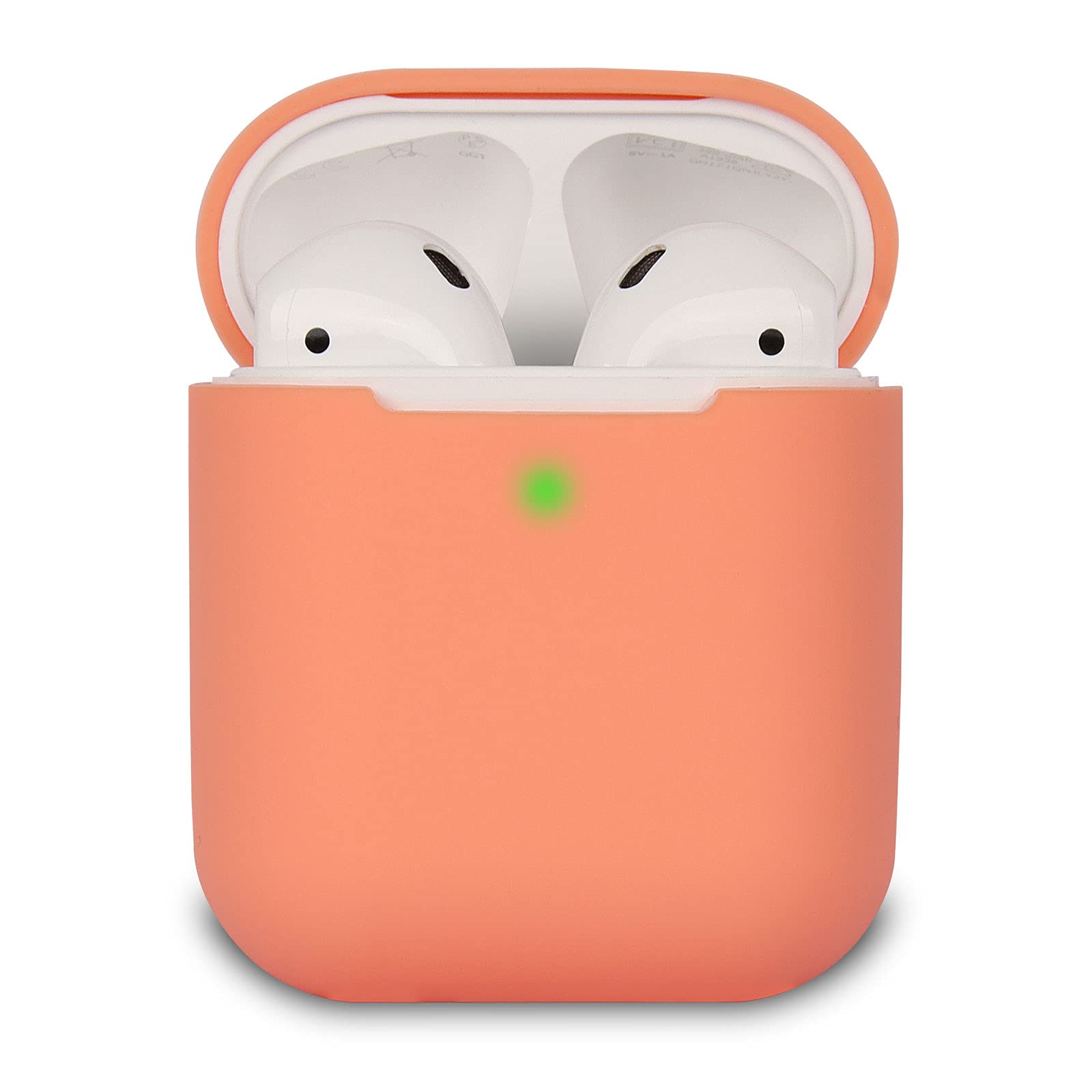 KOKOKA Case Cover Compatible with AirPods 2, Silicone Shockproof Case Cover for Airpods 2 [Front LED Visible][Support Wireless Charging] Living Coral