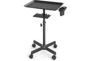 ZHOOGE Salon Tray Cart on Wheels with Storage Platform, Adjustable Height Hair Stylist Tray, Premium Iron Tattoo Tray, Suitable for Salon and SPA Use