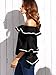 Floerns Women's Off The Shoulder Bell Sleeve Ruffle Loose Blouse Crop Top Black M