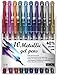 Metallic Gel Pens Set - 40% More Ink for Adult Coloring Books and Art and Crafts with 0.8mm Fine Tips and Comfort Grip - Gel Ink pens for Drawing Writing Scrapbooking and Journaling (Set of 10)