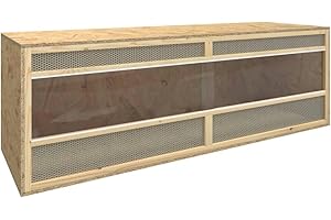 Fregramei Engineered Wood Terrarium with Front Glass, Outdoor Reptile Box Reptile Feeding Box for Small Animals, 56.7"x18.1"x