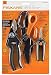FISKARS 3-Piece Pruning Set - Pruner - Floral Snips - Multi-purpose Garden Scissors with bonus Sheath