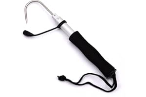 Yatrouys Telescopic Fish Gaff with Stainless Sea Fishing Spear Hook Tackle for Freshwater Offshore Fishing Boating and Outdoors