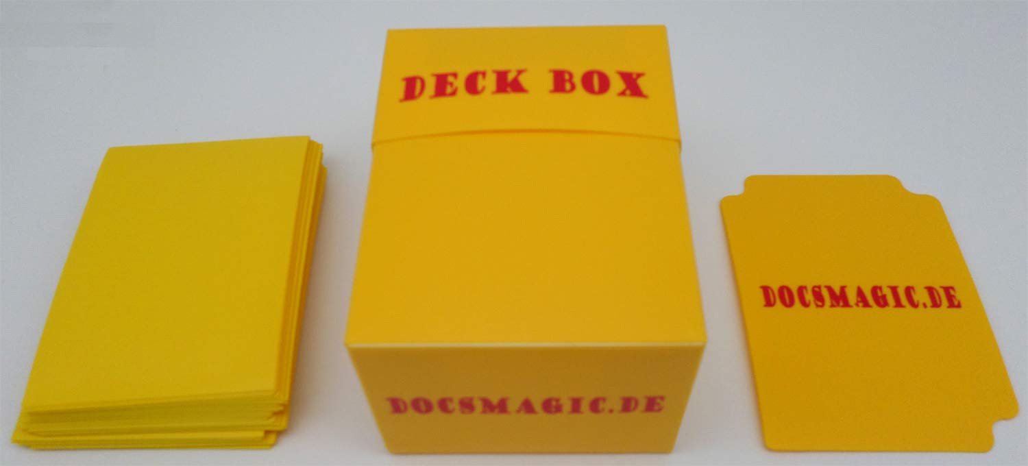 docsmagic.de Deck Box + 60 Double Mat Yellow Sleeves Small Size - Mini - YGO