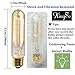 KINGSO 10 Pack E26 E27 Vintage Edison Light Bulbs 60W 110V T10 Dimmable Tubular Light Bulb Nostalgic Tungsten Filament Incandescent Antique Bulb for Home and Commercial Light Fixtures