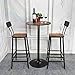 Bistro Pub Table Round Bar Height Cocktail Metal Base MDF Top Obsidian Table with Black Faux Marble Leg 23.8-Inch Top 39.5-Inch Height
