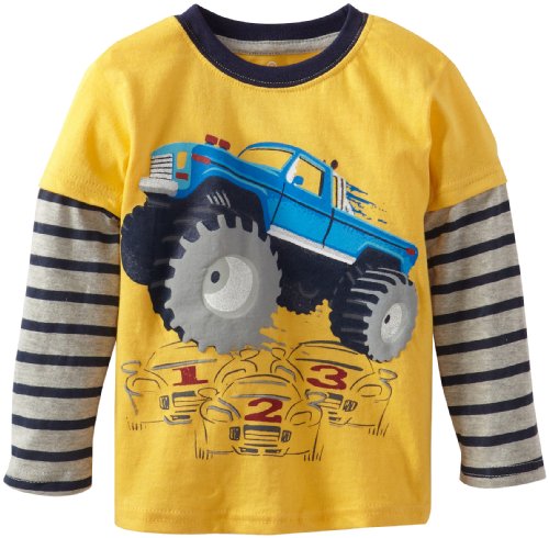 Watch Me Grow! by Sesame Street  Little Boys' 1 Piece Monster Truck Pullover, Yellow, 4T