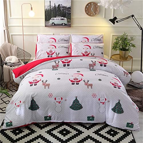 YYSZM Christmas Bedding Set 3D Printed Duvet Cover Pillowcases New Year Decorations B 260x230cm/102x91in