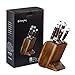 Emojoy Knife set,Kitchen Knife Set,Wooden Block 6 Pieces Knife Set with Block,German Stainless Steel,Gyutou Knives