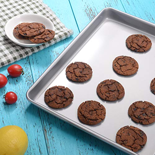 Joho Baking Sheet Pans Cookie Sheet,Nonstick Bakeware Set of 2, Professional Baking Pan Set for Oven,2-Piece,Silver