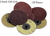 Katzco Sanding Disc - 25 Piece Set of Heavy Duty and Durable 3 Inch 120 Grit Sander - Automotive, Tools and Equipment, Body Repair Tool