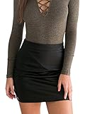 Simplee Apparel Women's Classic High Waist Bodycon Faux Leather Pencil Skirt