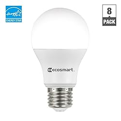Ecosmart 8 Pack LED A19 Light bulb, Soft White