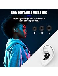 Auriculares inalámbricos Bluetooth 5.0 TWS True inalámbricos estéreo IPX7 resistente al agua en el oído inalámbrico funda de carga micrófono integrado con graves profundos para correr deporte
