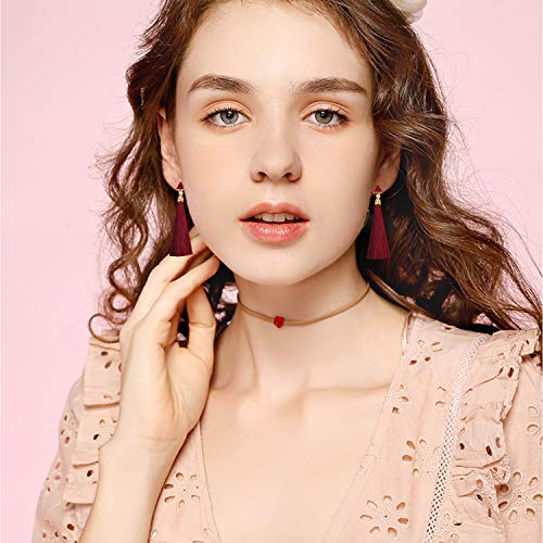 NEWITIN 20 Pairs Tassel Earrings Bohemia Fan Shape Drop Earrings for Women Girls