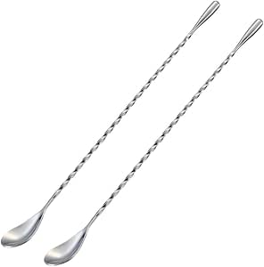 1pc Bar Stirrer 10 Inches - Cocktail Spoon Stirring Bar Mixing Long Spoon Stainless Steel Spiral Pattern Cocktail Stirrers Spoons | PH