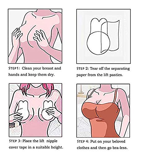 image for XIANGXIHUI Adhesive Invisible Bra,Women Lift Nipplecovers Self Adhesiv