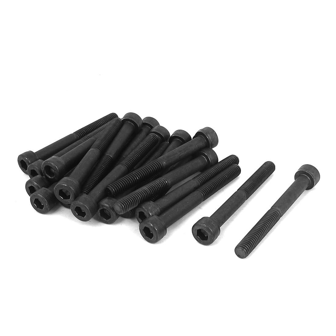 TOP-VIGOR 20Pcs Hexagon Socket Head Cap Screws, M5 x 45mm 12.9 Alloy Steel Replacement Machine Fastener Screws for Bicycle Motorcycle Repair, Professionals Landlords Repairmen, Black
