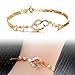 OPK Jewelry18k Gold Plated Elegant Women‘s Link Bracelet Double Heart Gold Bracelet Wedding Gifts