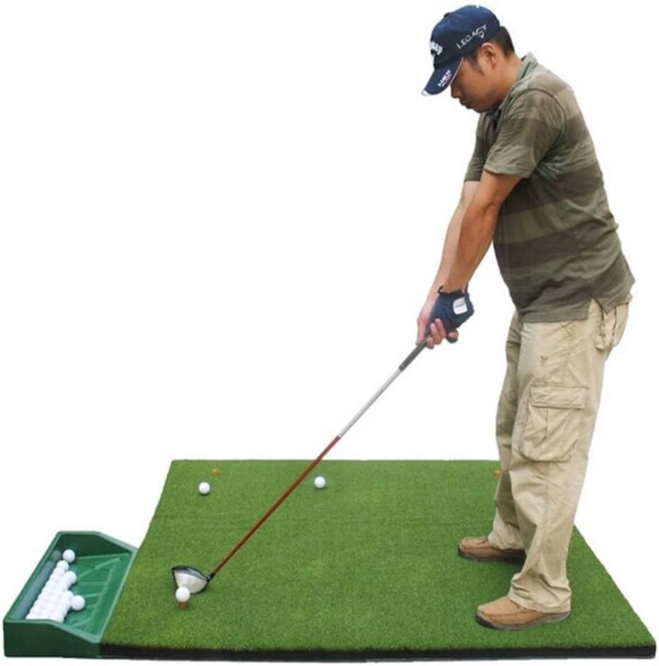 Xhtoe Golf Practice Mat Golf Training Turf Mat Indoor Office Equipment Mat Residential Practice Hitting Grass Mat Home Office Golf Equipment (Color : Green, Size : 1.5x1.5m)