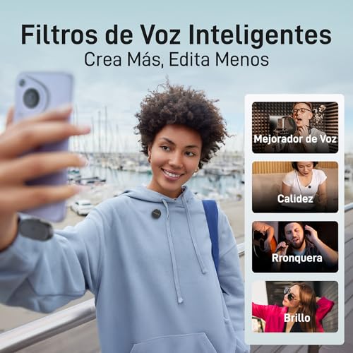 MAONO Wave T5 Combo (2TX+3RX+Estuche de Carga) Microfono Inalambrico, Micrófono De Solapa Inalámbrico para Cámara iPhone Android PC, 48 KHz 24 bits, Cancelación de Ruido, para Grabar Videos Podcast