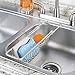 mDesign Over The Sink Tray - Practical Sponge Holder for Kitchen Utensils - Sink Organiser with Rustproof Aluminium - Silver