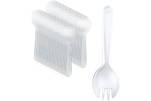 4.2" Mini Disposable Sporks 50Pcs, Plastic Spork 2-in-1 Utensils, Individual Package Per (Clear)
