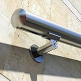 B52 Anodized Handrail Aluminum Stairs Kit Stainless Steel Look 7 Ft and 1.97