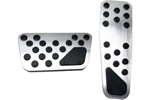 BOYUER Anti-Slip No Drilling Aluminum Brake and Gas Accelerator Pedal Pad Cover For 2009-2023 Dodge Challenger Charger Chrysler 300 Foot Pedal Pads Kit 2PCS (Sliver)