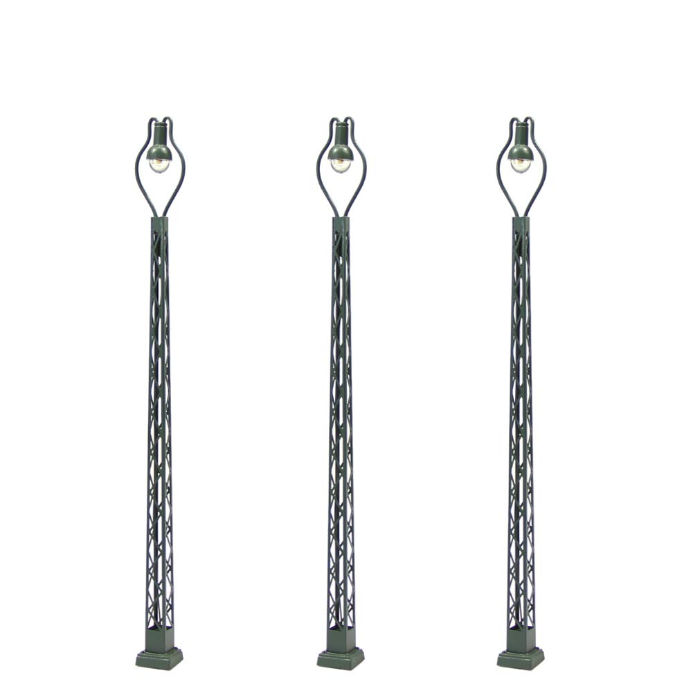Evemodel 3pcs Model Railway 1:87 Lattice Mast lamp Track light TT Scale 11cm Layout LQS45