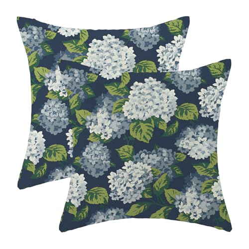 OFIRD Spring Pillow Covers 18x18 Pack of 2 Blue Green Hydrangea… at Amazon