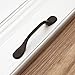 KOOFIZO Spoon Foot Cabinet Arch Pull - Black Furniture Handle, 3 Inch/76mm Screw Spacing, 10-Pack for Kitchen Cupboard Door, Bedroom Dresser Drawer, Bathroom Wardrobe Hardware