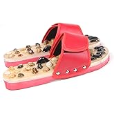 LHYILSWQ Reflexology Foot Massager Slipper Acupuncture Massage Sandals with Natural Stones Acupoint Massage Shiatsu for Foot Pain Relief Suit for Men and Women (M)