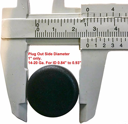(Pack of 10) 1" Round Black Plastic Tubing Plug, (14-20 Gauge 0.84" to 0.93" ID) 1 Inch End Caps - Steel Furniture Foot - Table Chair Legs Blanking. Pipe Tube Cover Insert. by SBD.