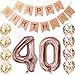40th Birthday Decorations Party supplies-40th Birthday Balloons Rose Gold,40th Birthday Banner,Table Confetti Decorations,40th Birthday for Women,use Them as Props for Photos (Rose Gold 40)