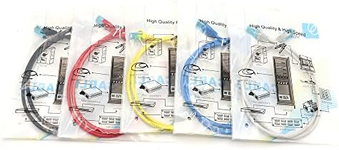 WONTERM RJ45 Cat5e Ethernet Patch Cord 3 FT （1 Meter）in Electronics Copper Computer Networking Cable (5 Pack) PVC Jacket-Multi Color (Grey / Black / Red / Yellow / Blue)
