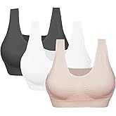 Cabales Women's Seamless Bras for Yoga Fitness Running Workout Low Impact Sports Bras with Removable Pads