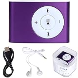 Sannysis USB Mini MP3 Player Support 32GB Micro SD TF Card With Headphone (Purple)