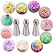 Russian Piping Tips Ball, Samhe Icing Tips Nozzles 22-piece Cake Decorating Tips Set Cookies Cupcake Decorating Kits with 7 Russian Tips and 3 Ball 10 Disposable Pastry Bags 1 Tri-Color Coupler