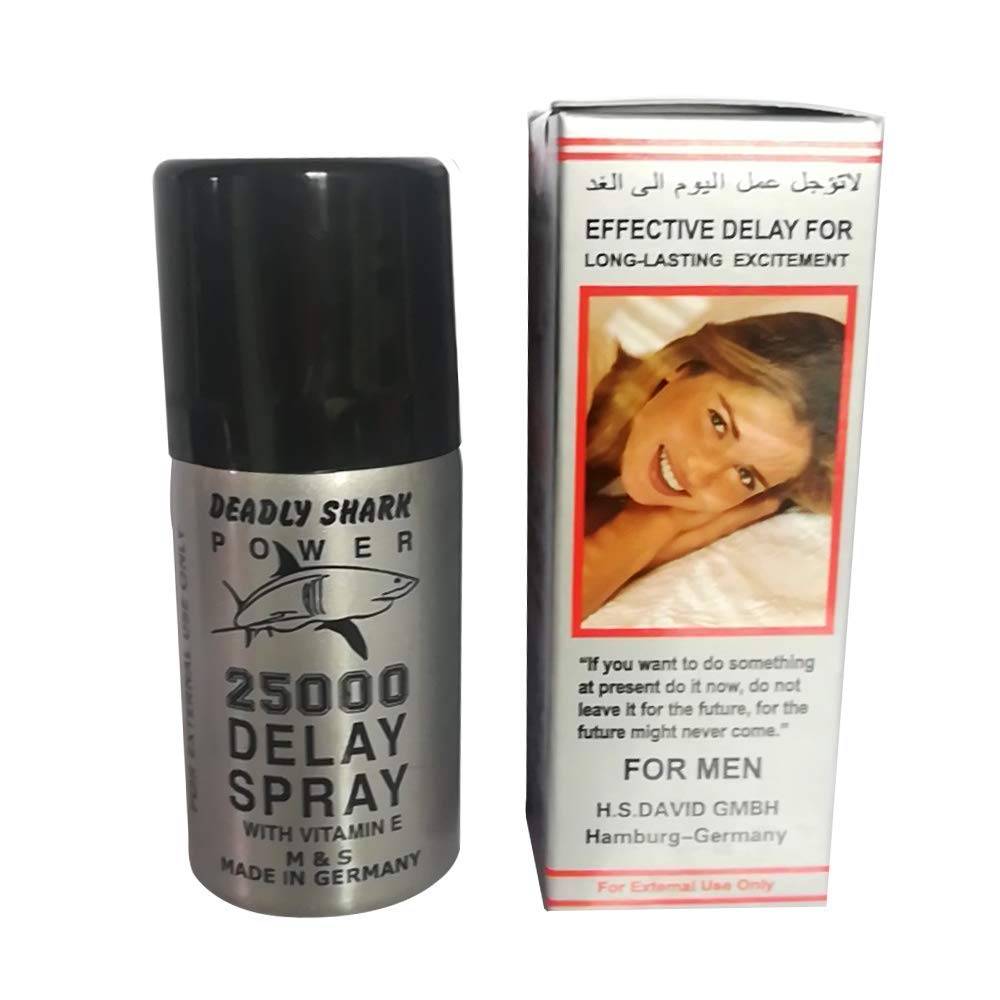 Deadly Shark 25000 Delay Spray for Mens with Vitamin E -(And) The Punisher Pill (Super Combo) Get Hard Stay Hard Plus Love Potion Pen