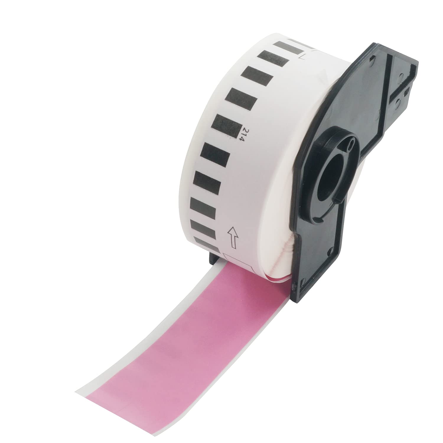 BETCKEY - 1 Pink Labels Replacement for Brother DK-22214, 12mm x 30.48m Continuous Length Paper Labels Compatible with Brother QL Label Printers
