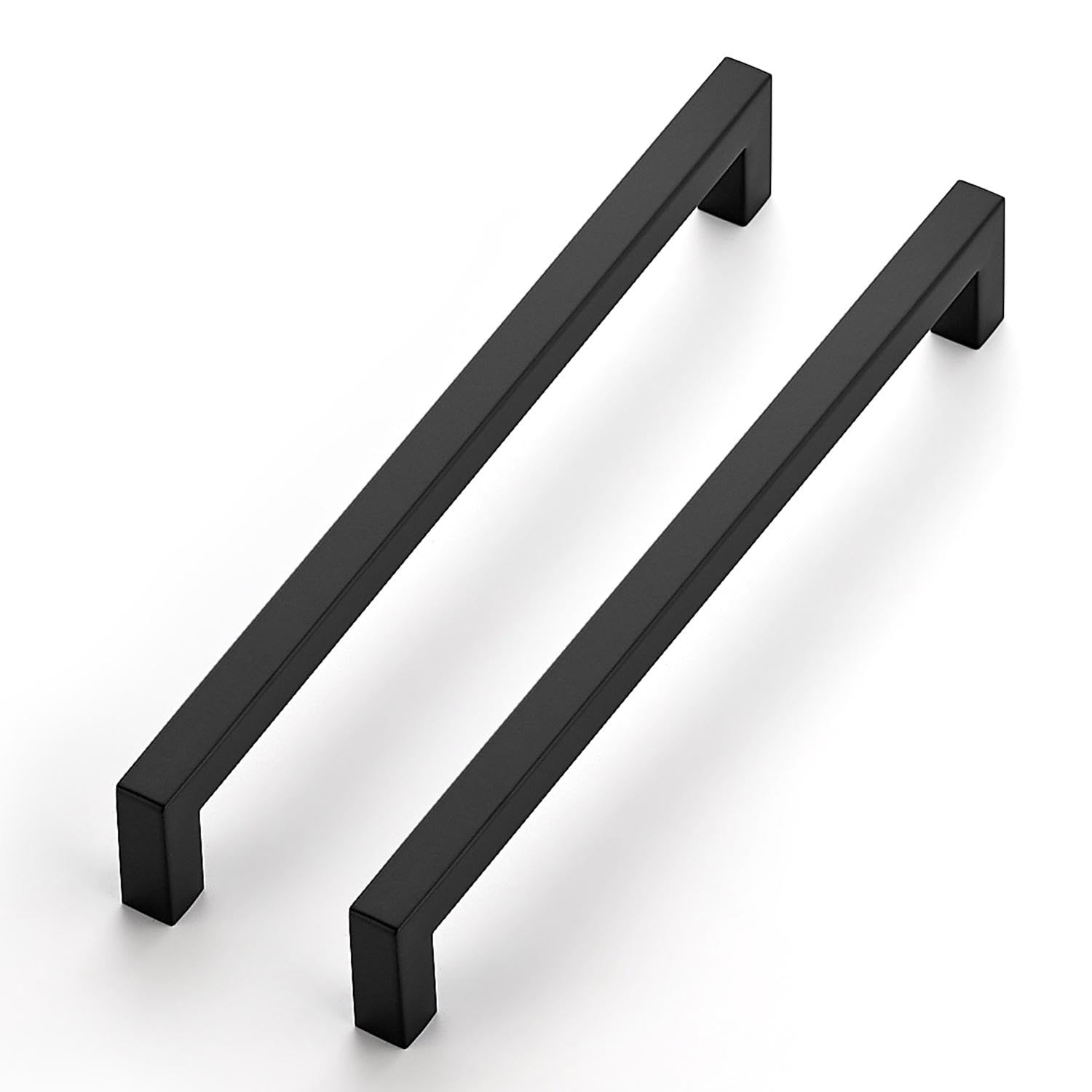 Ravinte 5 Pack Kitchen Door Handles Black Handles for Cupboards 224mm Cupboard Pulls Kitchen Cabinet Pulls Square Bar Wardrobe Hardware Cabinet Door Hardware — image 1