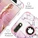 iPhone 8 Plus Case, iPhone 7 Plus Marble Case, for Women, Tobomoco Tri-Layer Slim Soft Flexible Silicone and Hard PC Shockproof Cover for Apple iPhone 7 Plus/8 Plus (Pink + Rose Gold Marble)